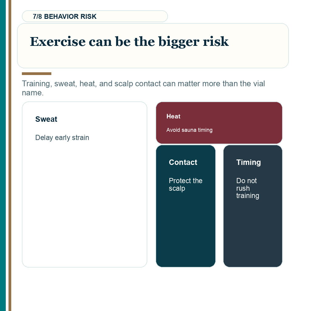 BPC 157 and TB 500 after hair transplant, exercise can be bigger risk.