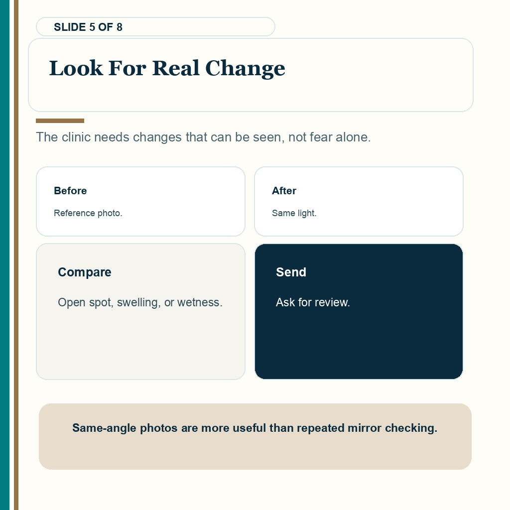 Look for real change when a patient bumps the head after a hair transplant.