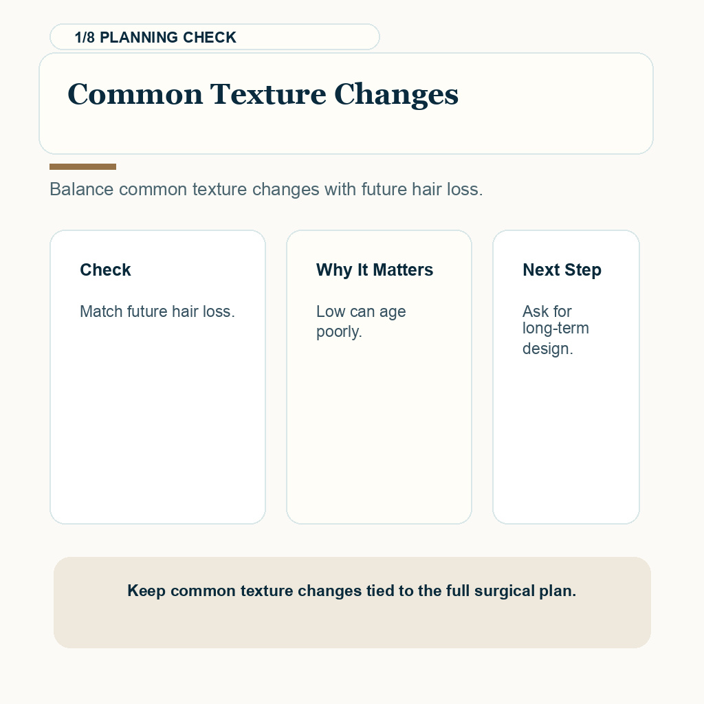 Scalp Bumps and Ridges Need Surgeon Review support slide 1 about common texture changes