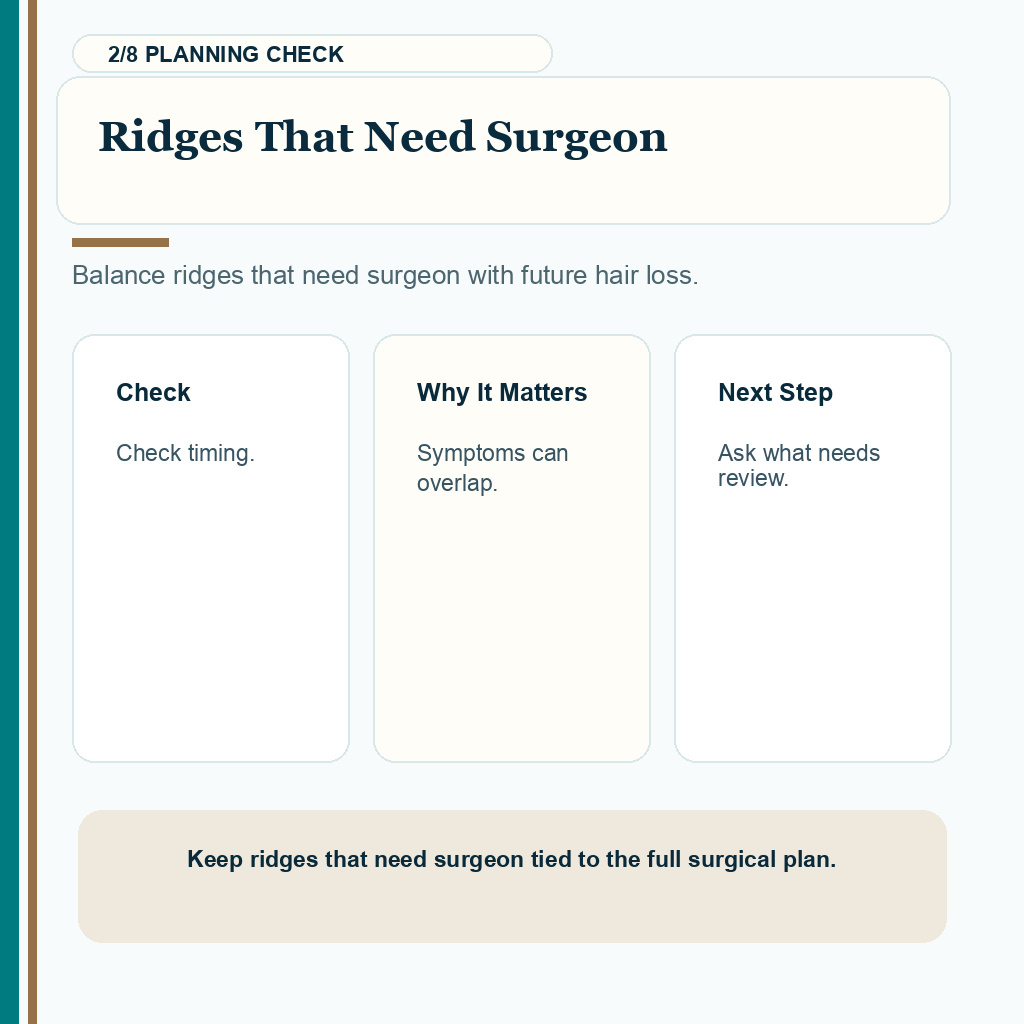Scalp Bumps and Ridges Need Surgeon Review support slide 2 about ridges that need surgeon