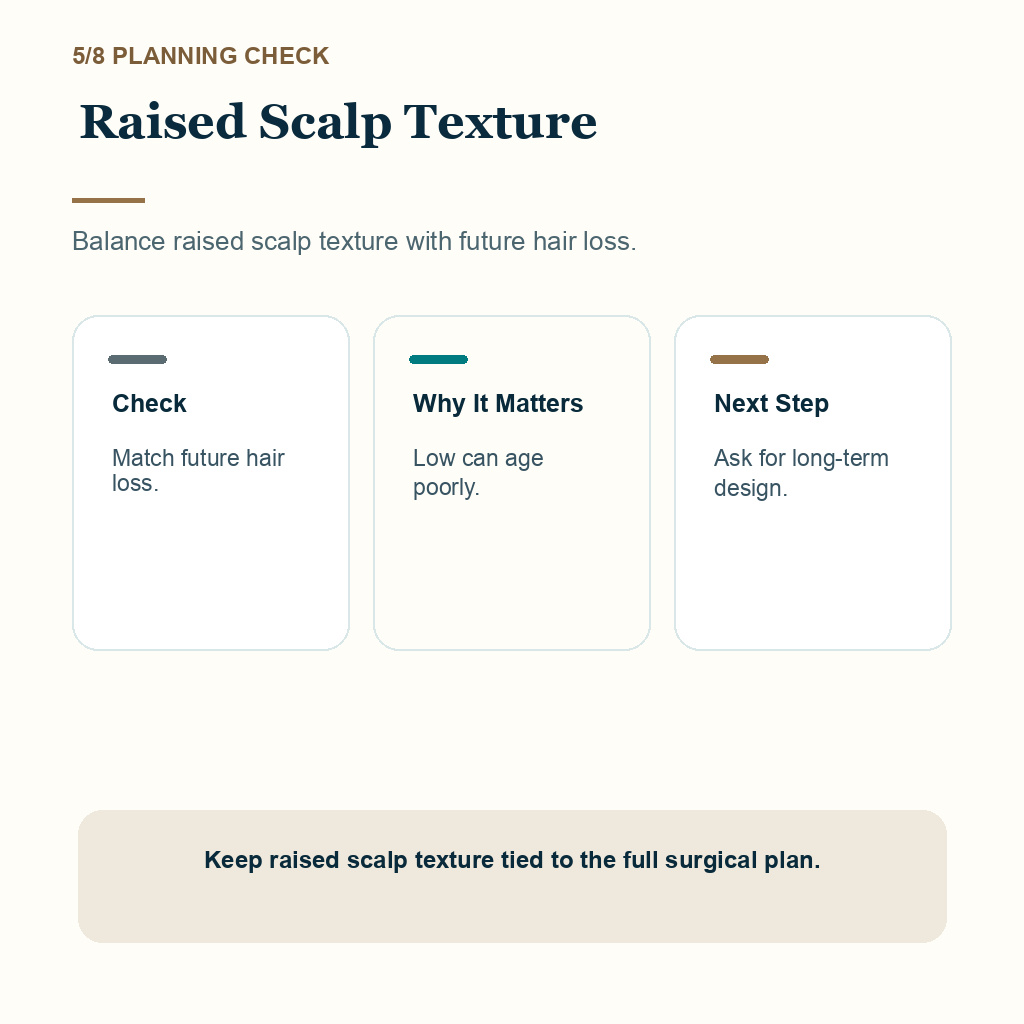 Scalp Bumps and Ridges Need Surgeon Review support slide 5 about raised scalp texture