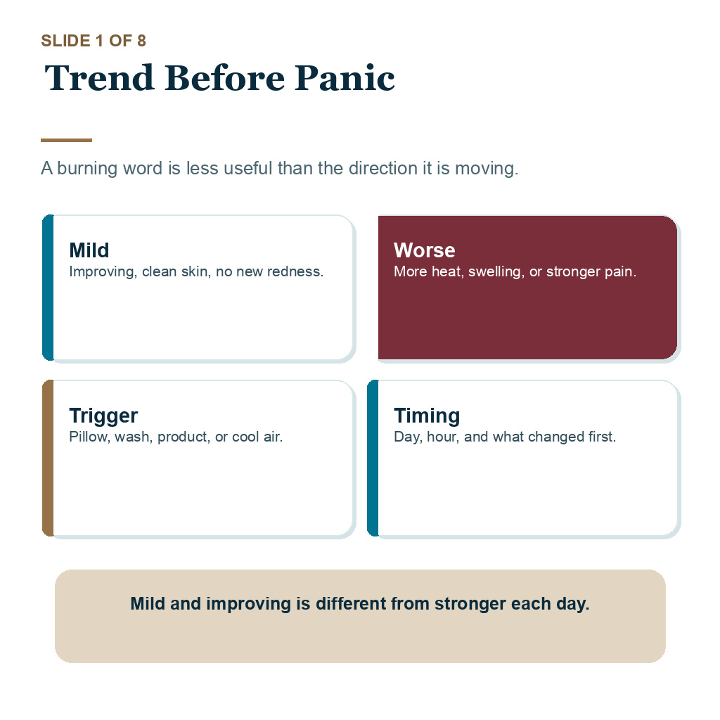 Trend before panic for burning scalp after hair transplant recovery.