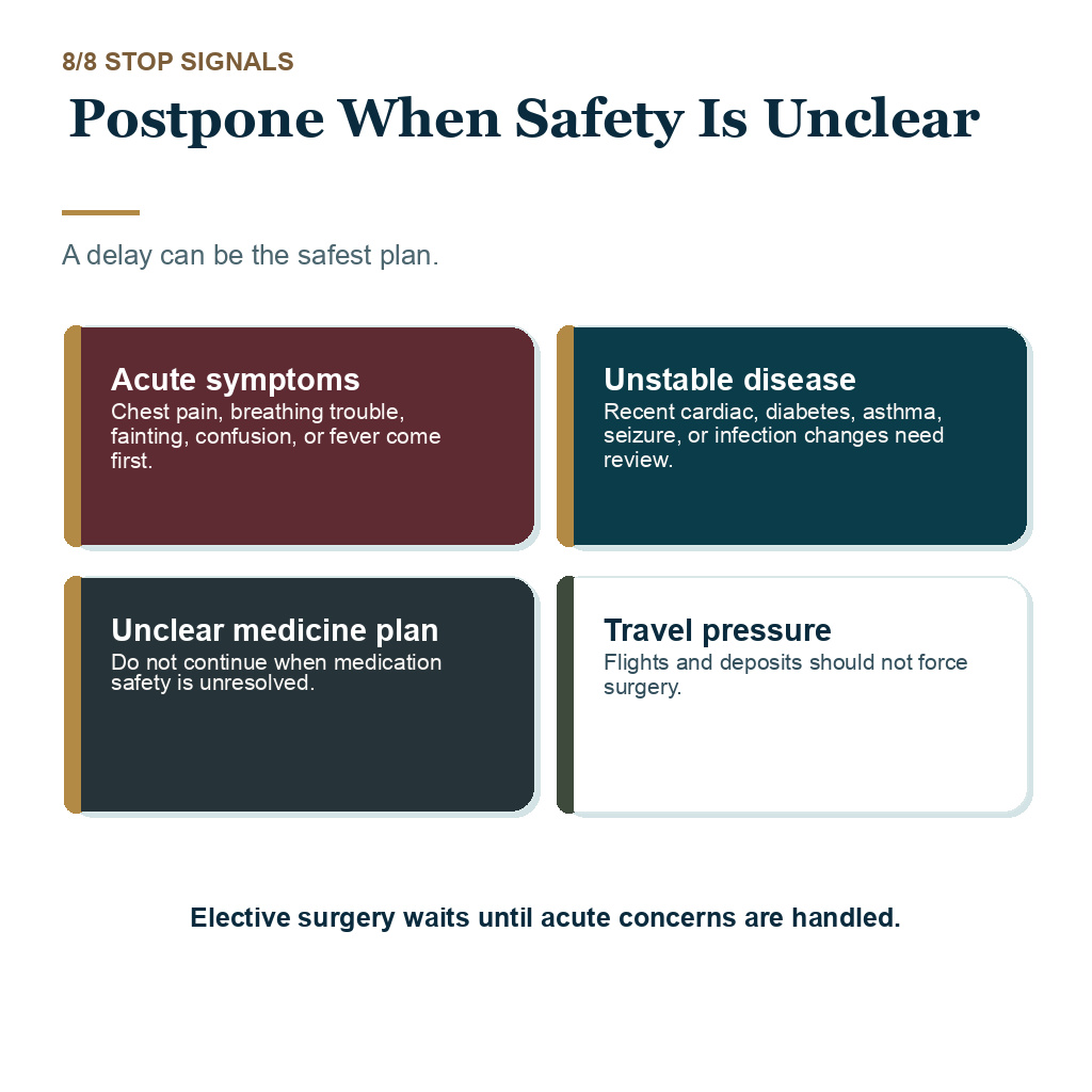 Hair transplant serious safety review explaining postpone when safety is unclear.