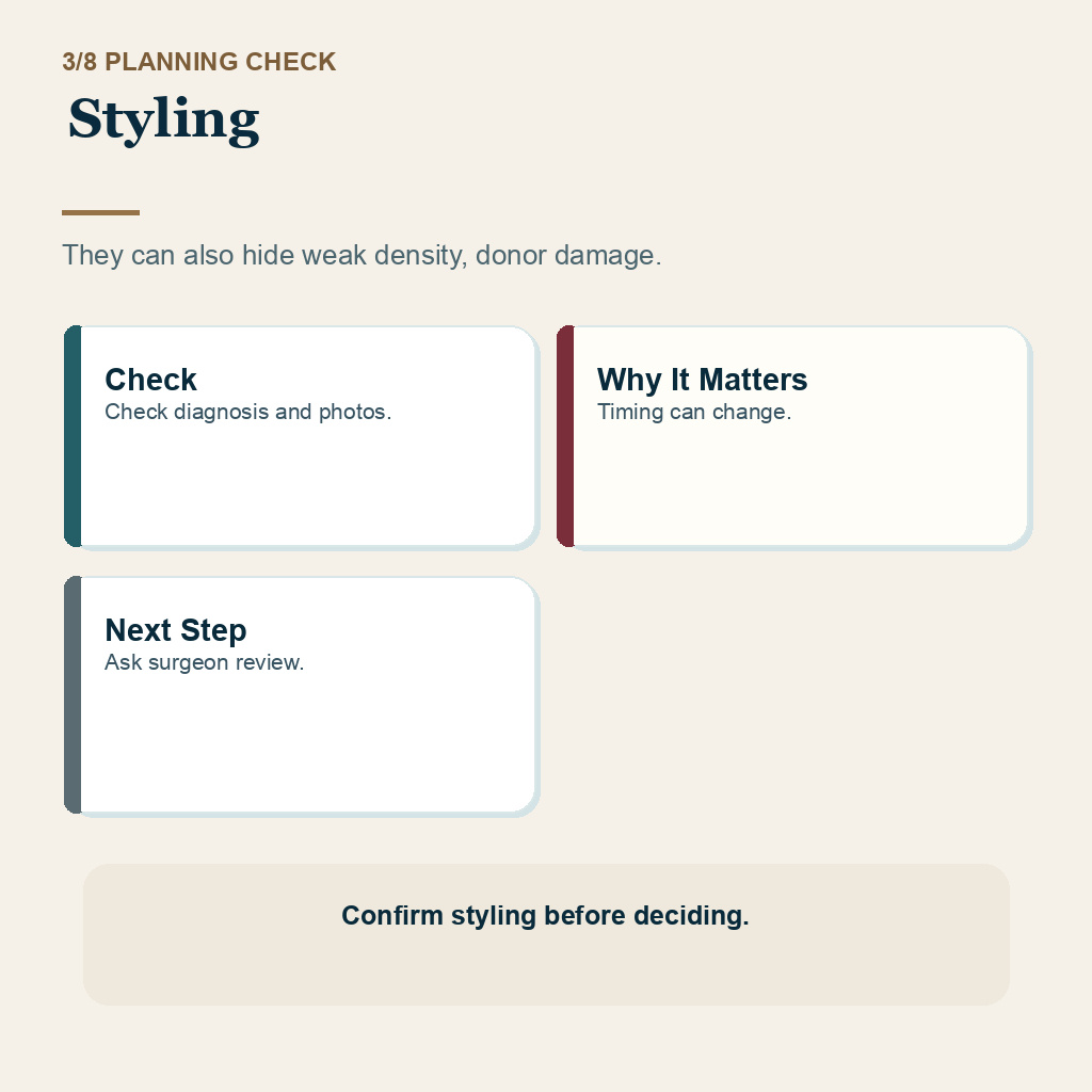 Hair Transplant Photos Need Careful Reading carousel slide 3 about styling