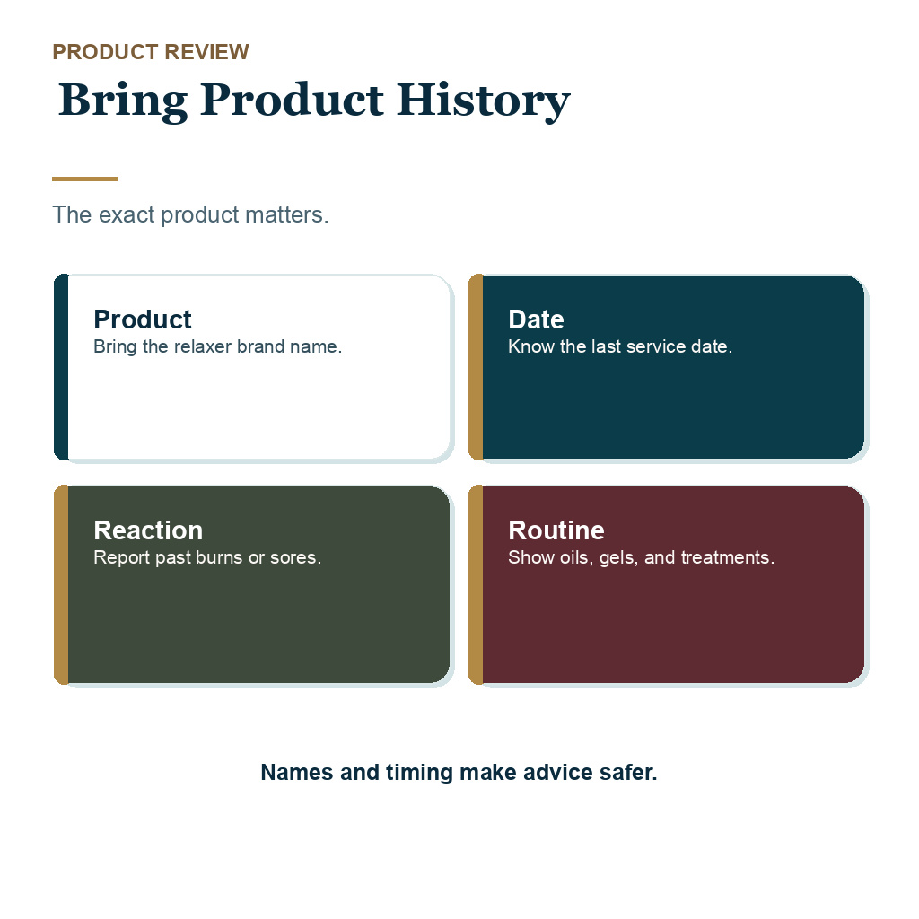Product history helps assess scalp readiness before hair transplant