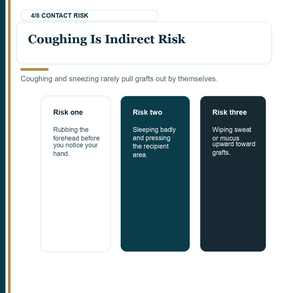 Cold and flu after hair transplant, coughing is indirect risk.