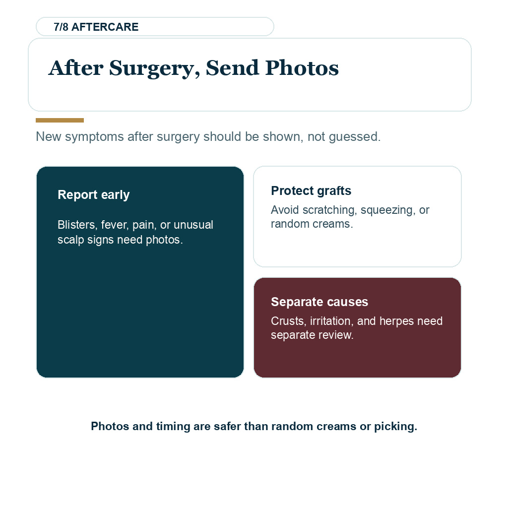 Cold sores and herpes hair transplant timing carousel slide 7 of 8 explaining after surgery, send photos