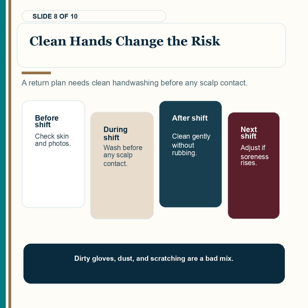 Construction work after hair transplant carousel slide 8 about clean hands change the risk.
