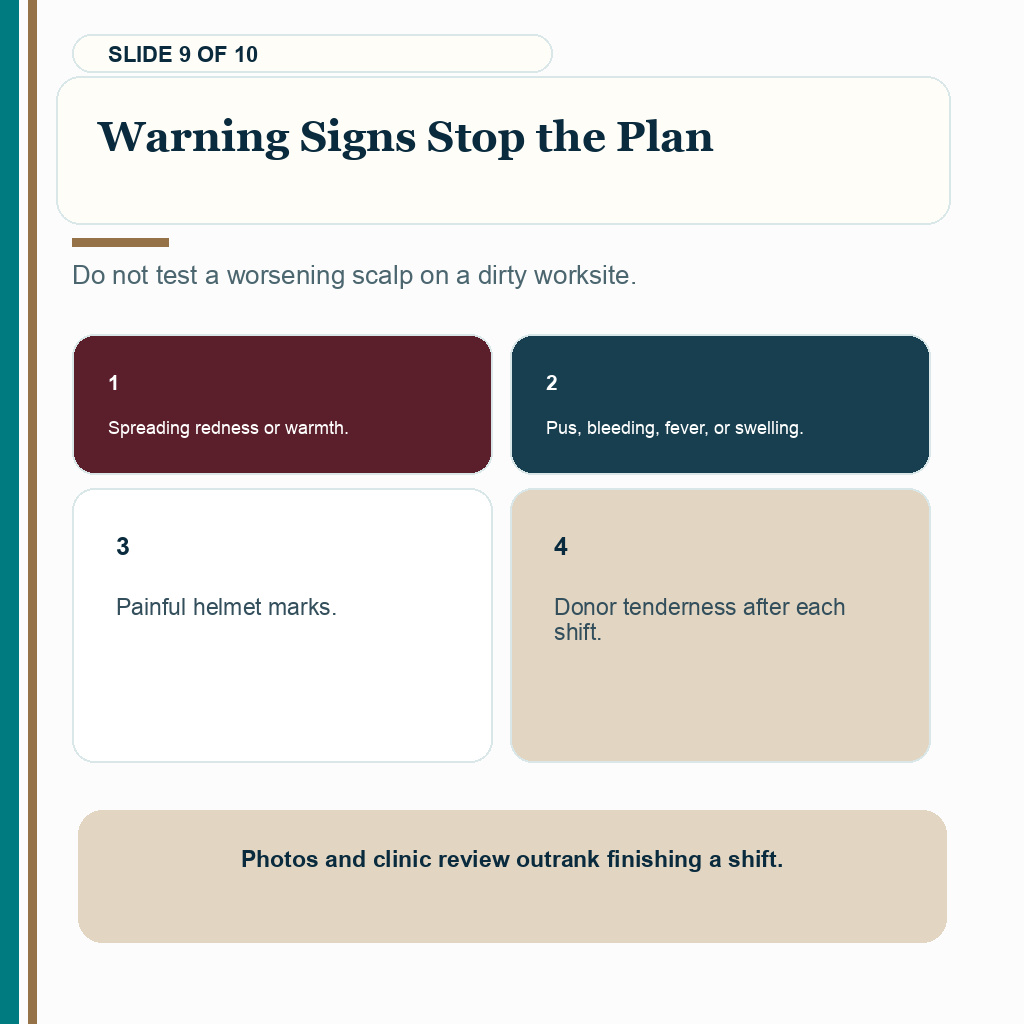 Construction work after hair transplant carousel slide 9 about warning signs stop the plan.