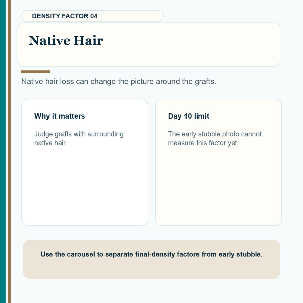 Native hair and crown behavior affect final density