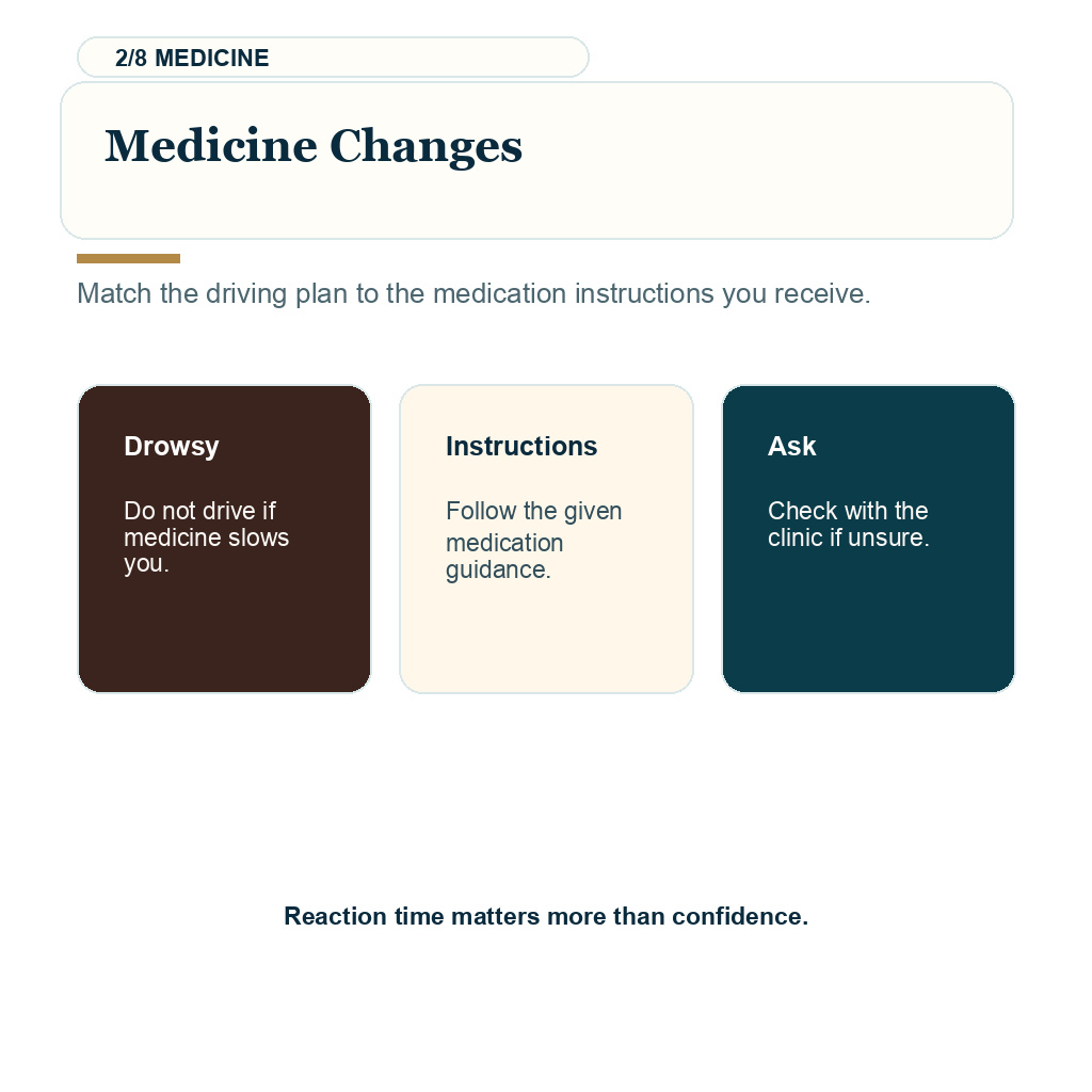 Drive after hair transplant showing medicine changes guidance.
