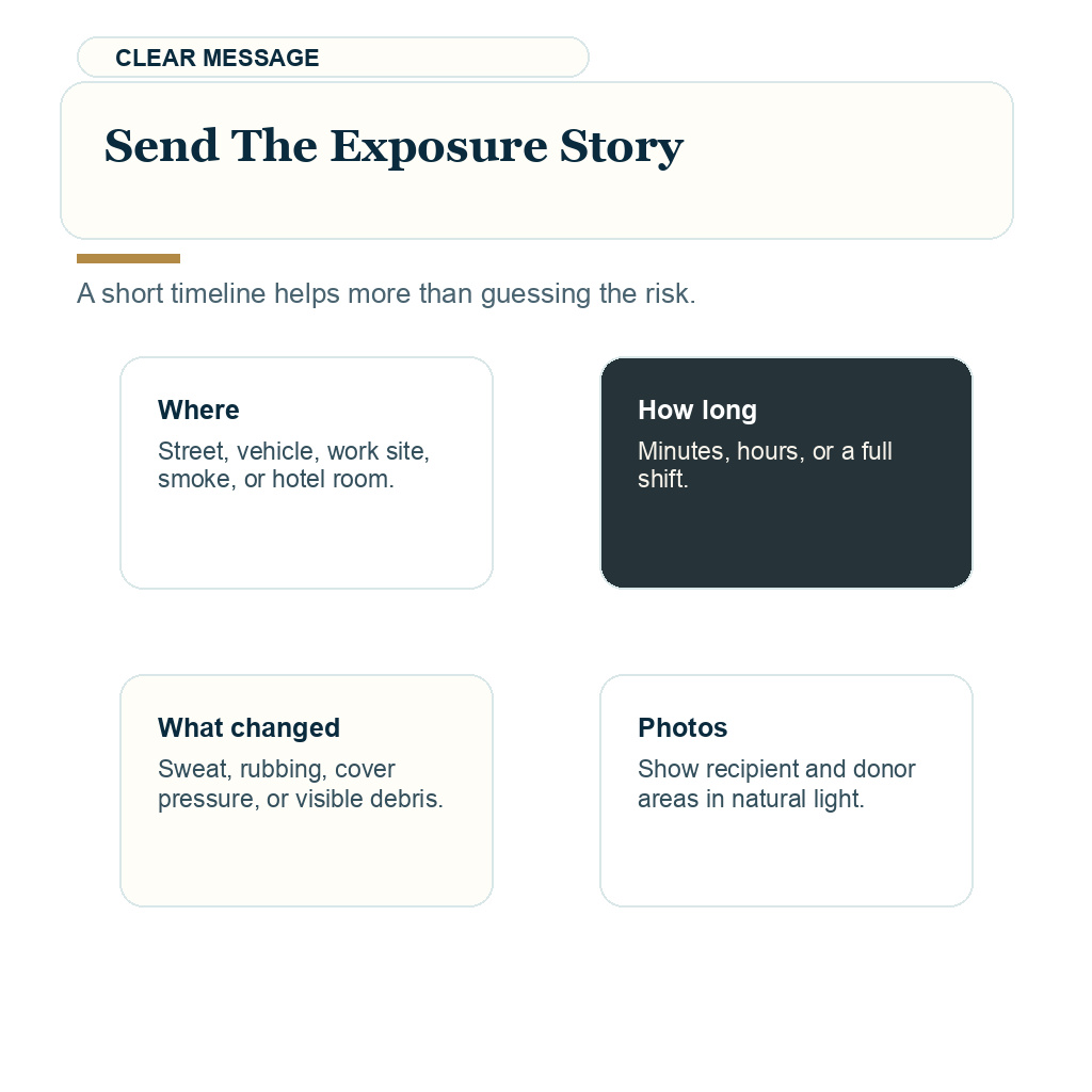 Dust wind and pollution after FUE support visual about send the exposure story