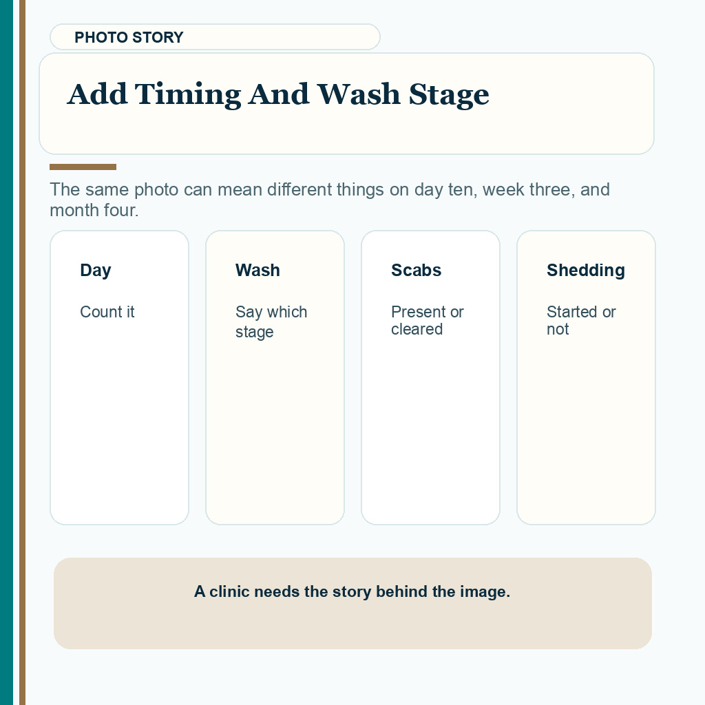 Early hair transplant review photos carousel slide 3 about add timing and wash stage.