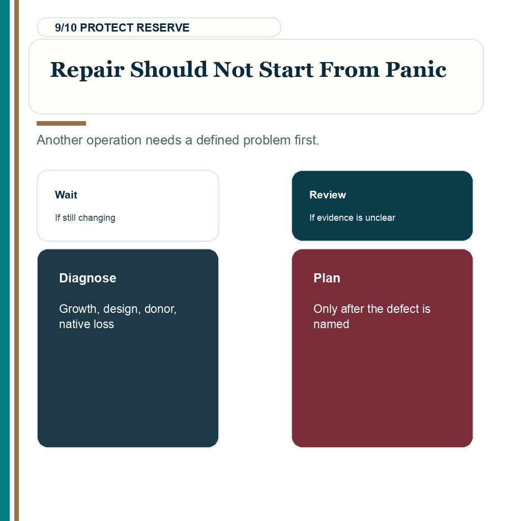 Failed hair transplant or too early carousel slide 9 of 10 about repair should not start from panic.