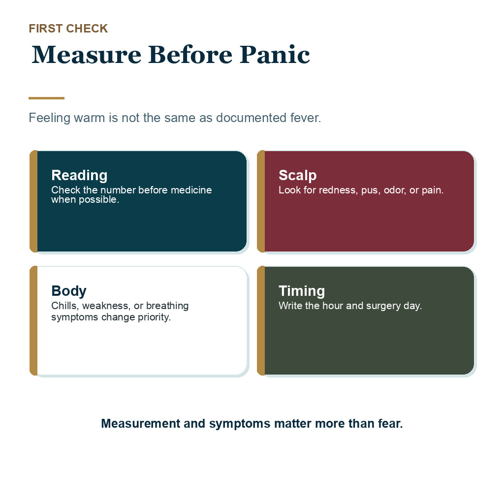 Fever after hair transplant visual about measuring temperature before panic