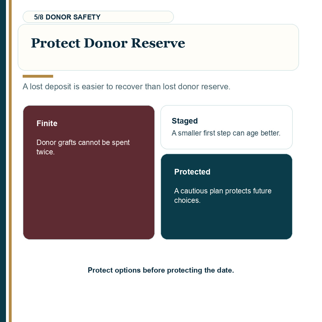 Final hair transplant doubts explaining donor reserve protection.