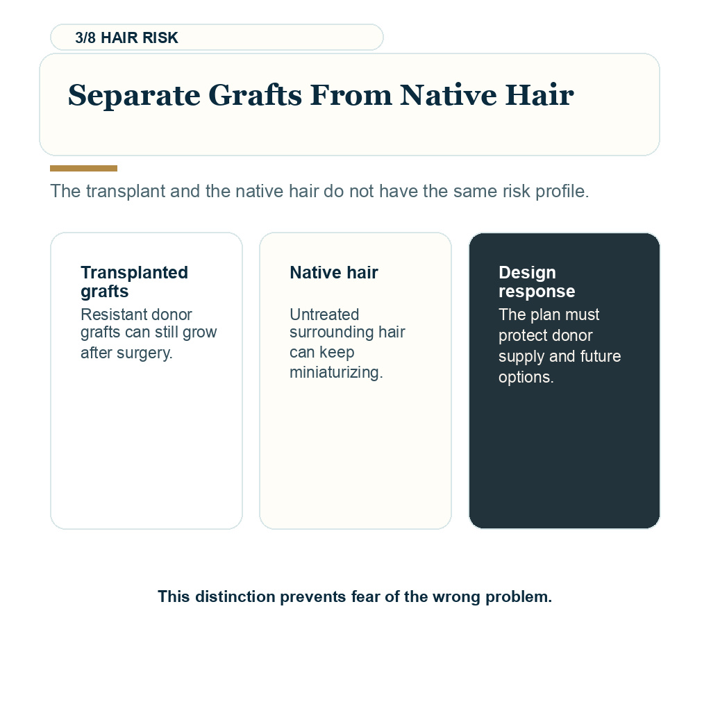 Finasteride after gynecomastia hormone sensitivity, separate grafts from native hair.