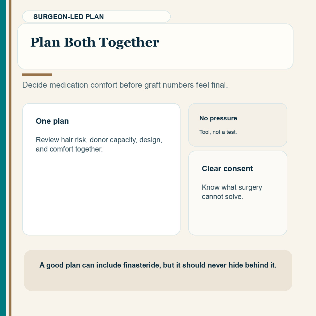 How medication comfort and surgery should be planned together.