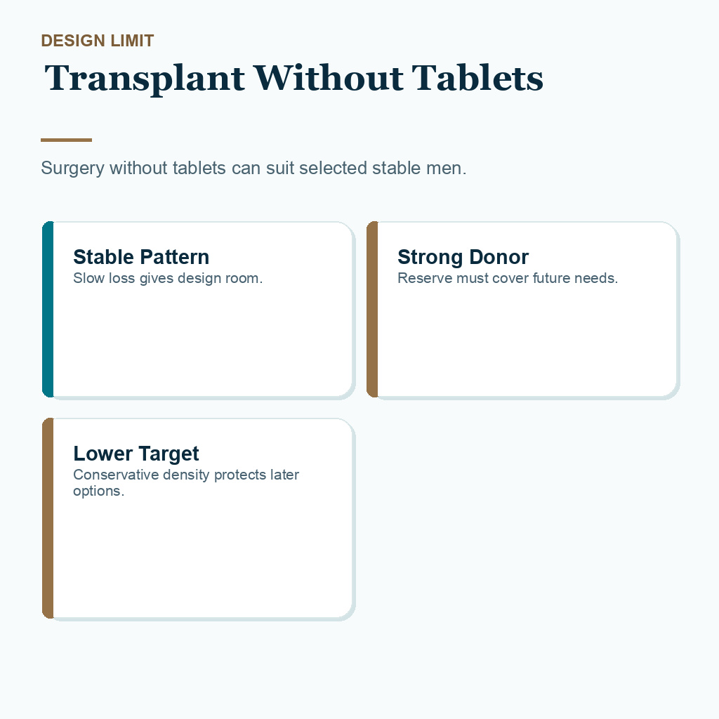 Fatherhood Planning While Using Finasteride or Dutasteride carousel slide 2: Transplant Without Tablets