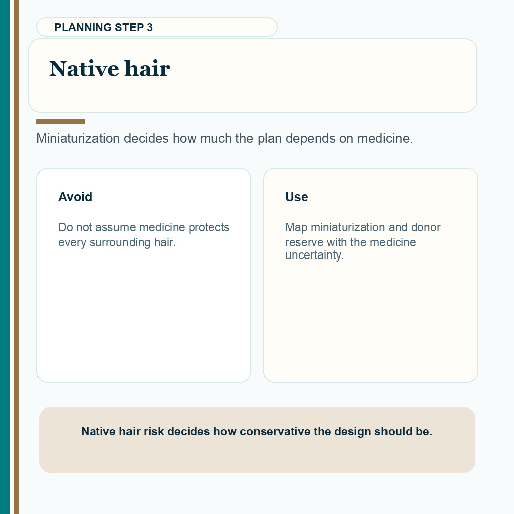 Planning preparation slide 3 for finasteride tolerance and hair transplant design