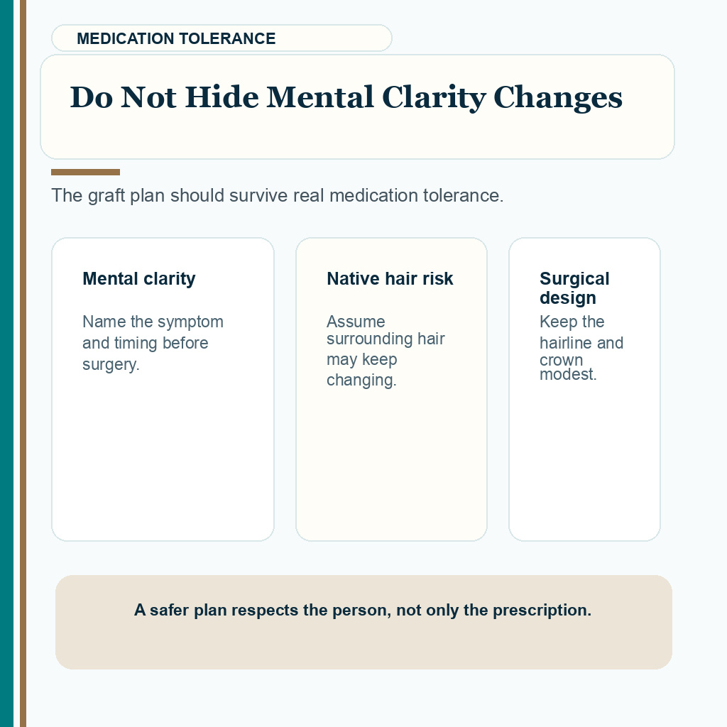 Medication tolerance native hair risk and transplant design support visual