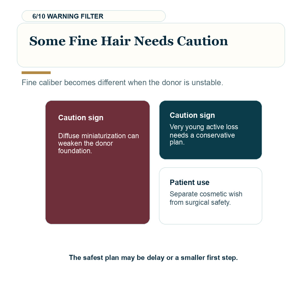 Fine hair hair transplant, some fine hair needs caution.