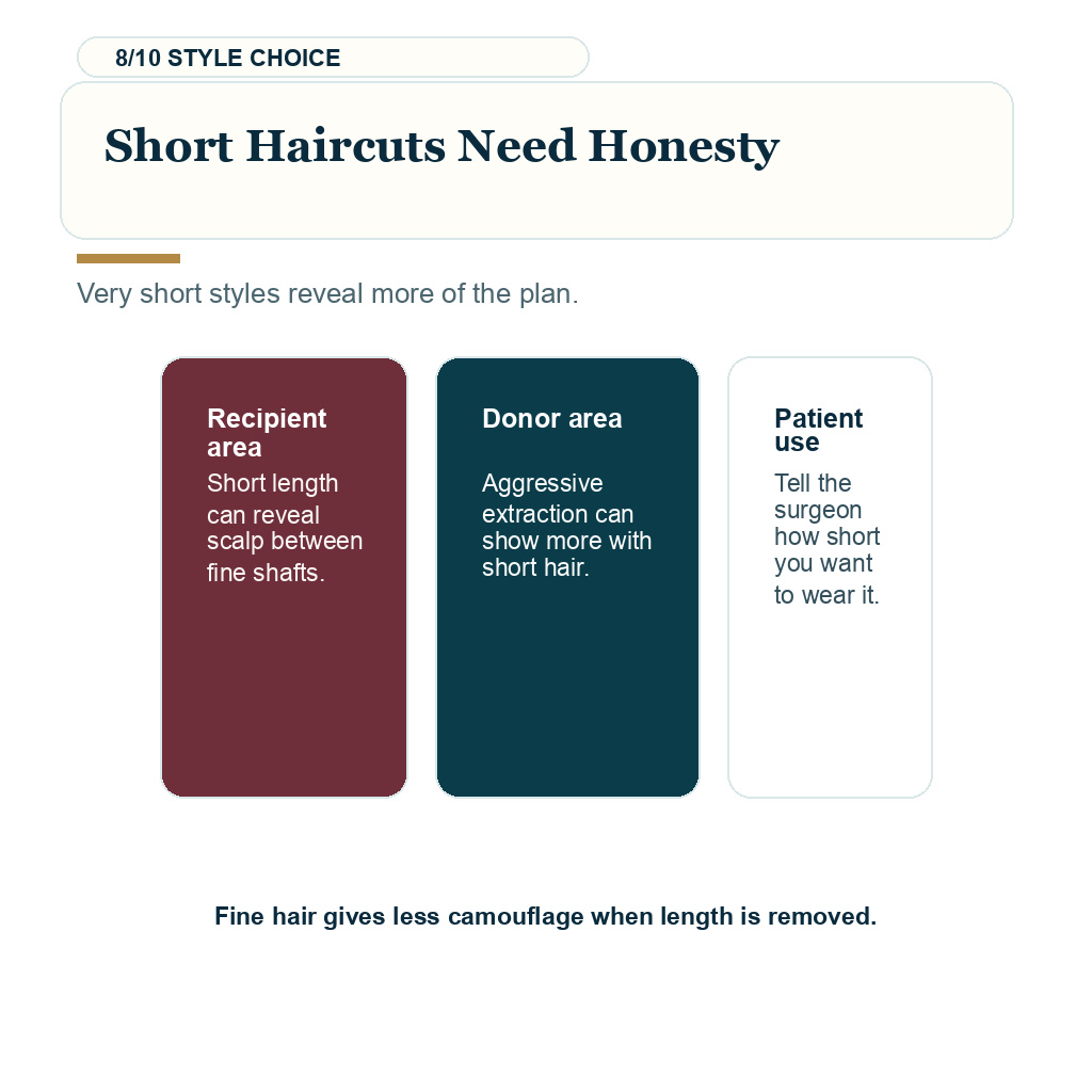 Fine hair hair transplant, short haircuts need honesty.