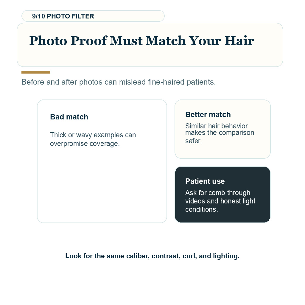 Fine hair hair transplant, photo proof must match your hair.