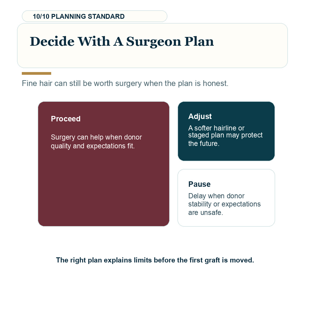 Fine hair hair transplant, decide with a surgeon plan.