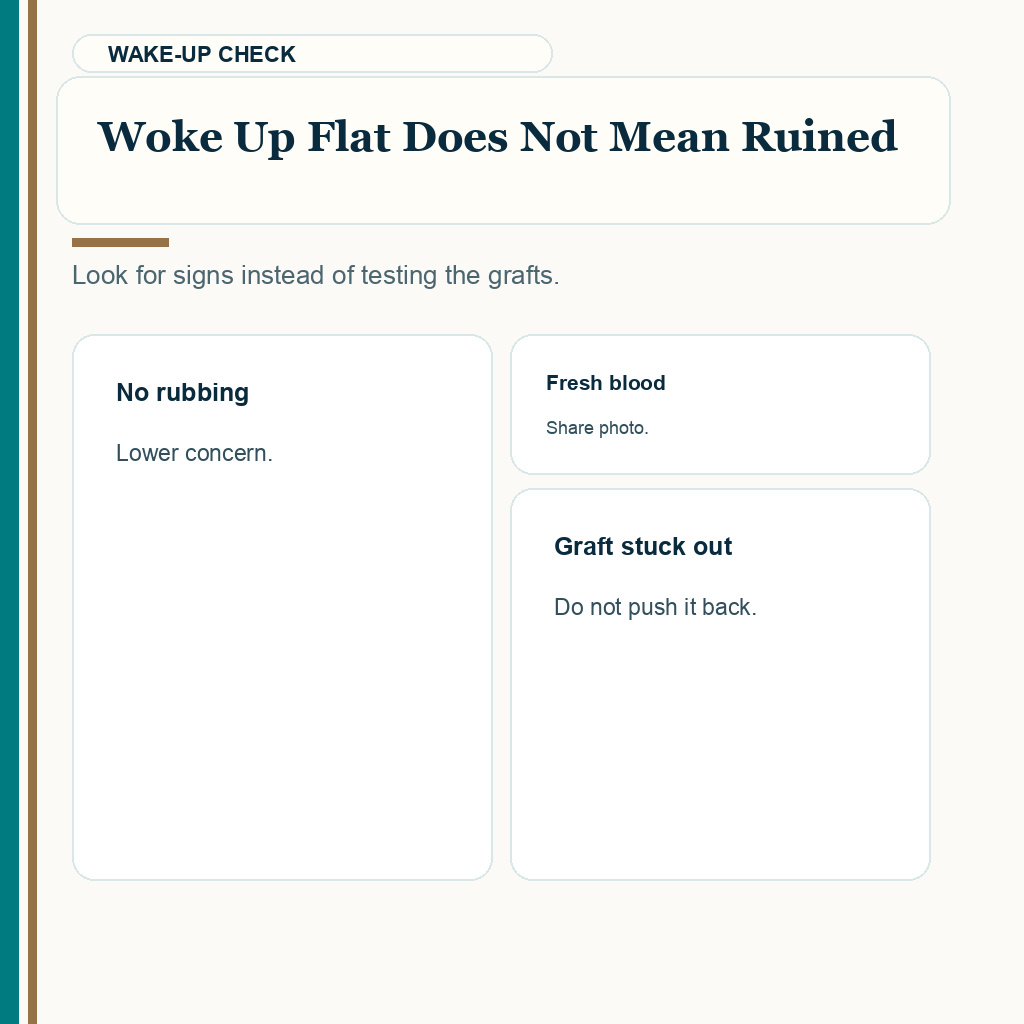First night after hair transplant slide 3 about woke up flat does not mean ruined