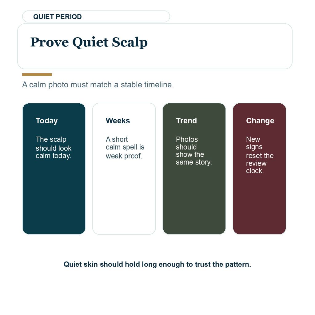 A quiet scalp matters before considering hair transplant surgery