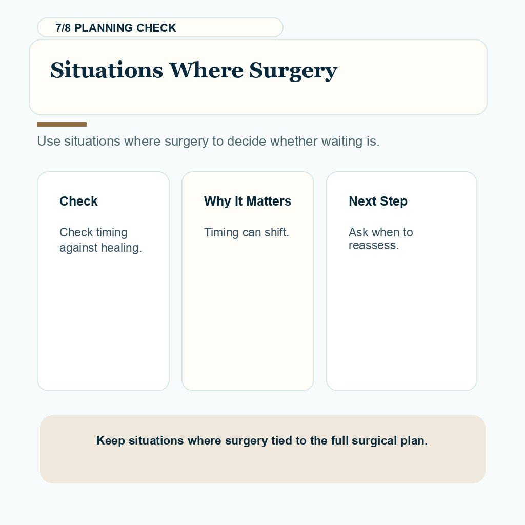 Folliculitis Control and Hair Transplant Timing support slide 7 about situations where surgery