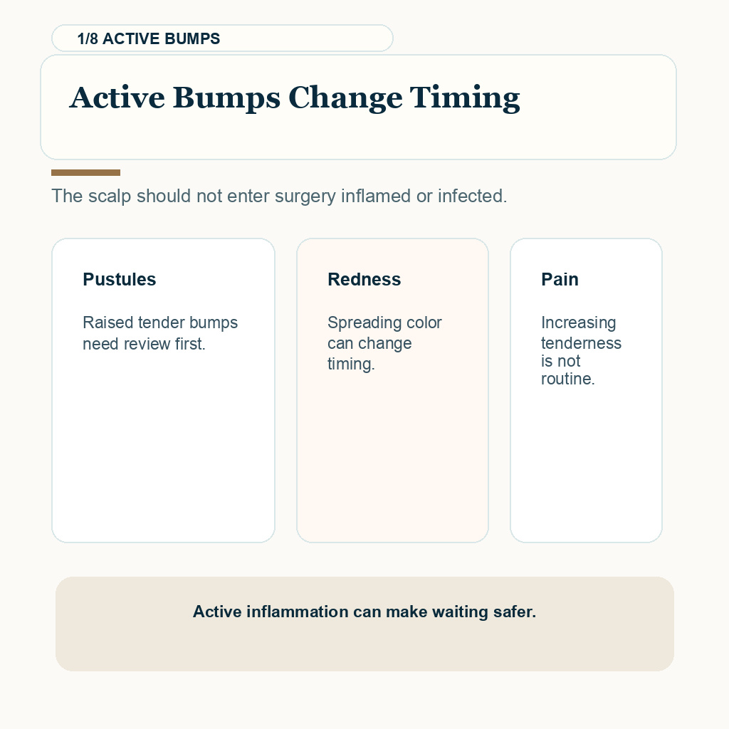 Folliculitis carousel slide 1 about active bumps changing timing