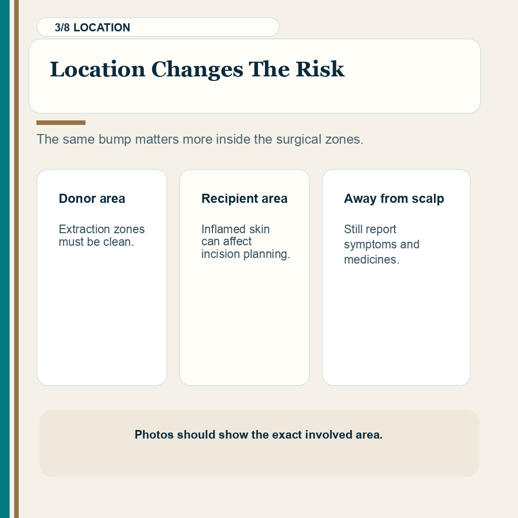 Folliculitis carousel slide 3 about location changing risk