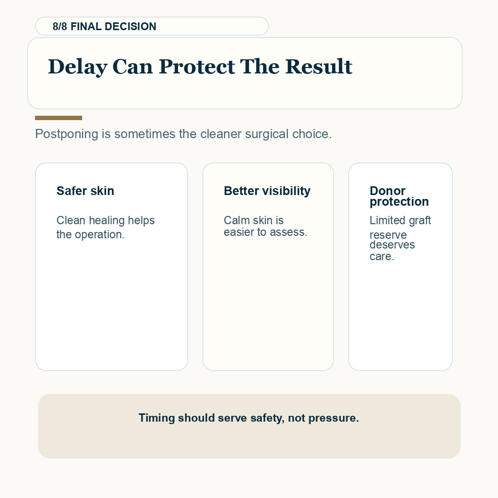 Folliculitis carousel slide 8 about delay protecting the hair transplant result