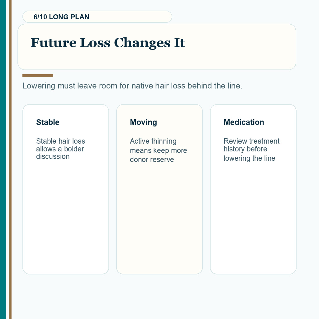 Hairline lowering stop point carousel slide 6 of 10 about future loss changes it.
