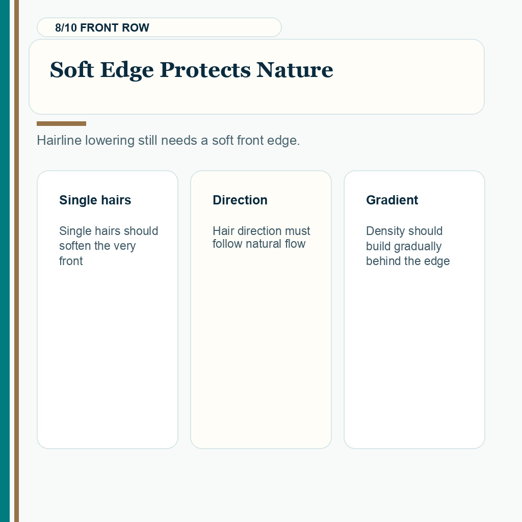 Hairline lowering stop point carousel slide 8 of 10 about soft edge protects nature.