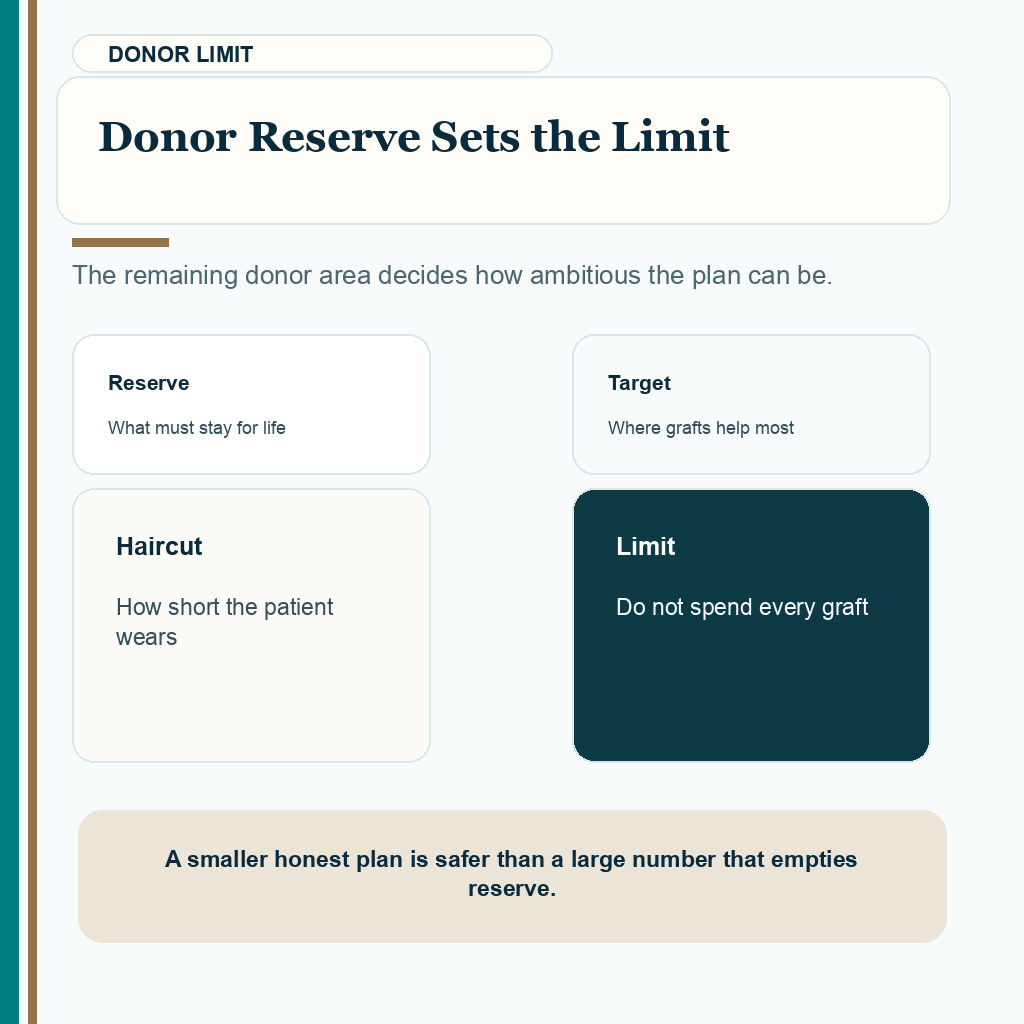 Donor reserve sets the limit in FUE after FUT planning.