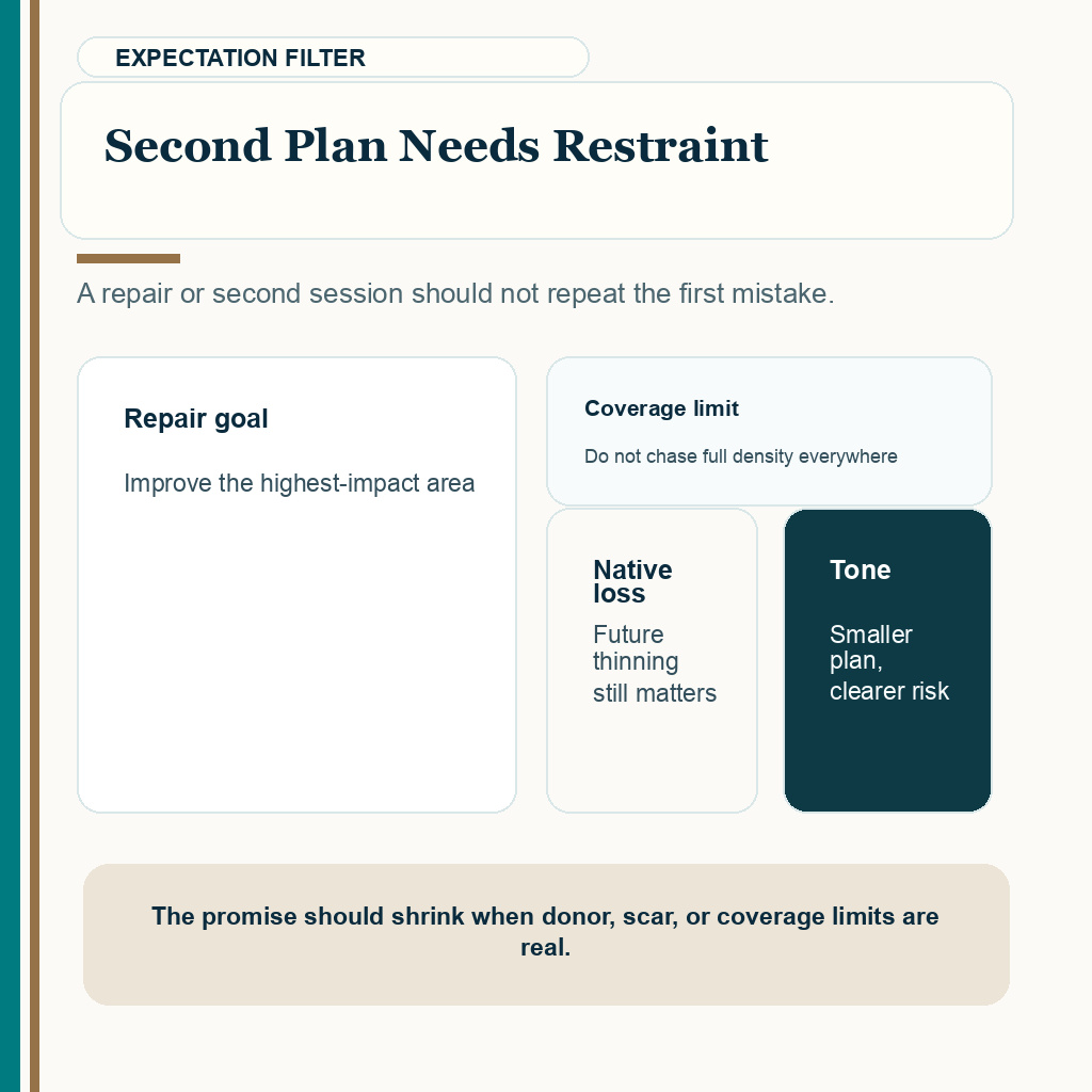 Second plan needs restraint in FUE after FUT planning.
