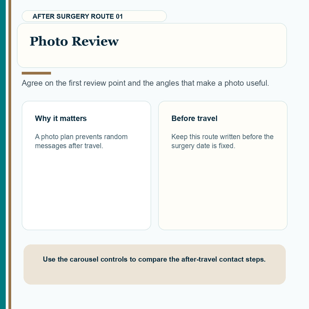 Photo review timing should be clear before FUE travel