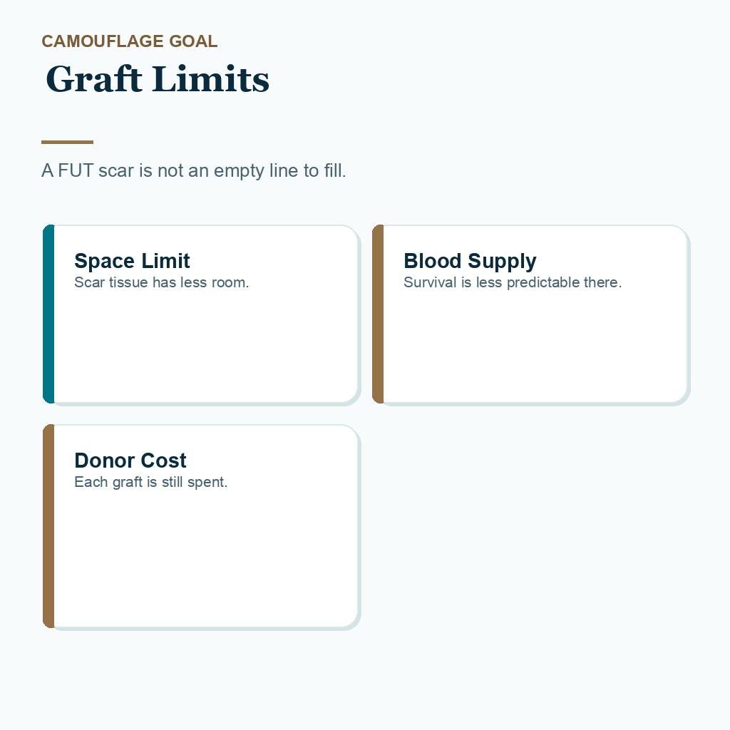 FUE Grafts for FUT Scar Repair carousel slide 2: Graft Limits