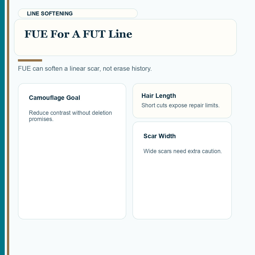 FUE Grafts for FUT Scar Repair carousel slide 6: FUE For A FUT Line