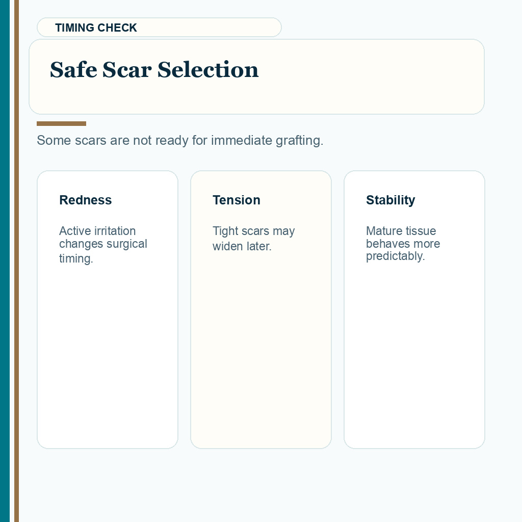 FUE Grafts for FUT Scar Repair carousel slide 7: Safe Scar Selection