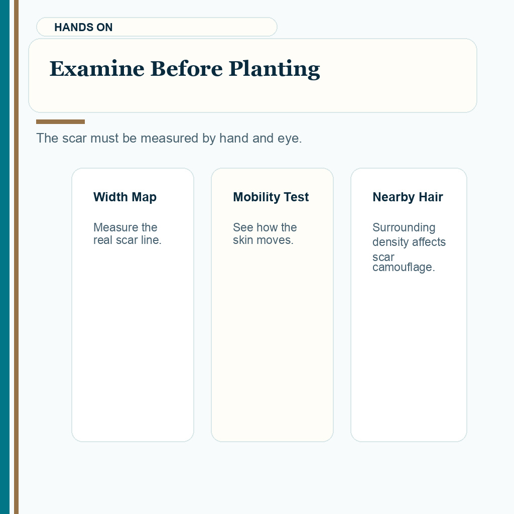 FUE Grafts for FUT Scar Repair carousel slide 8: Examine Before Planting