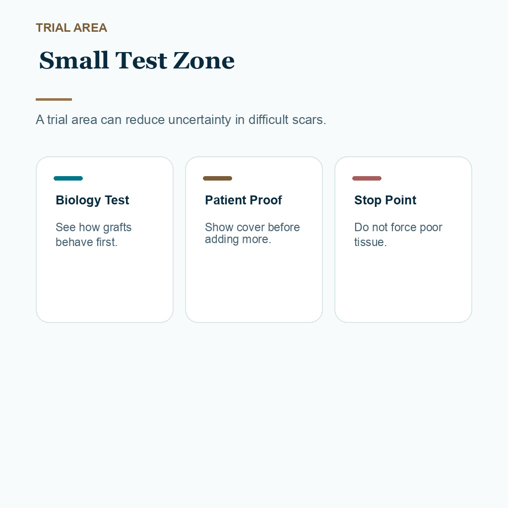 FUE Grafts for FUT Scar Repair carousel slide 10: Small Test Zone