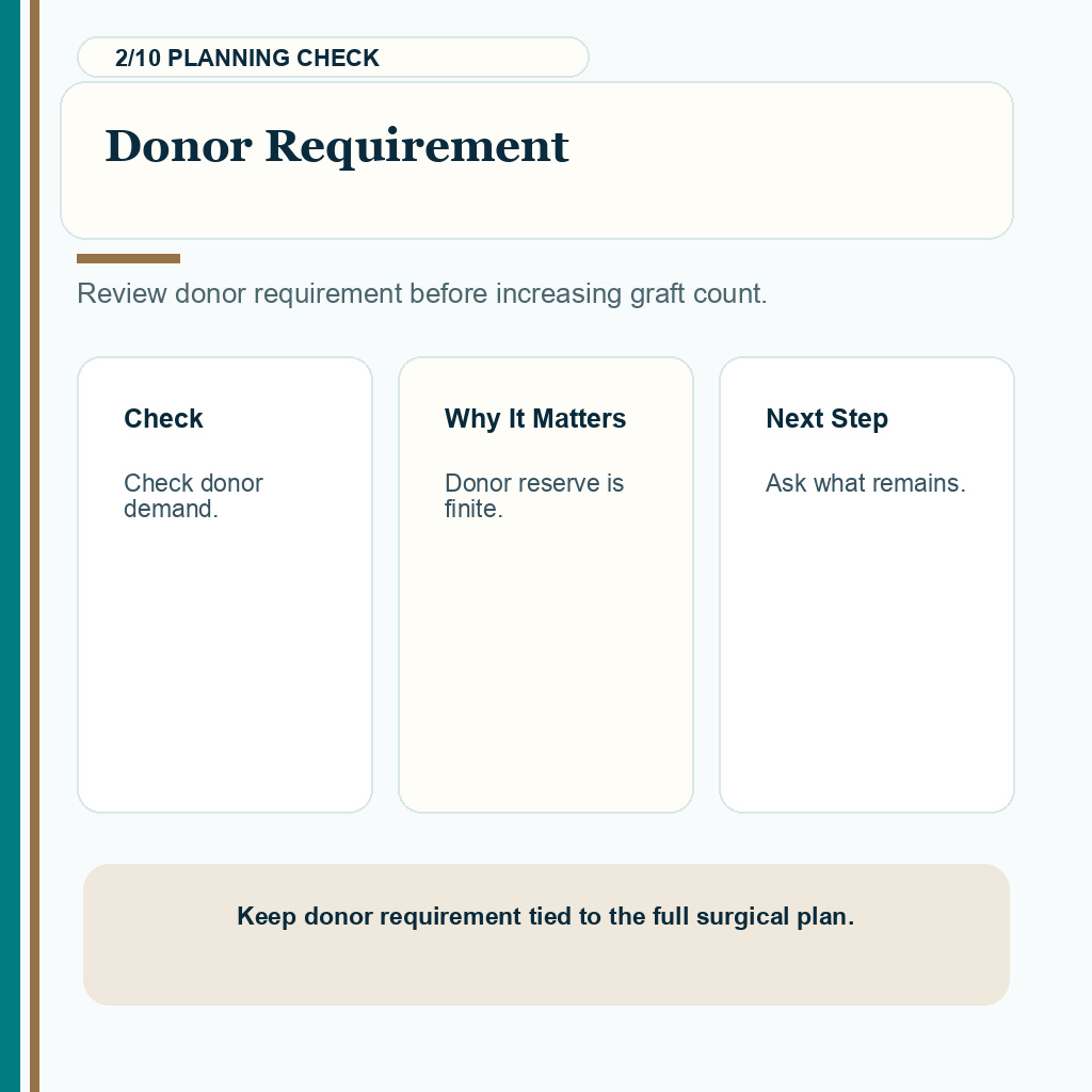 FUT Hair Transplant and Linear Scar Planning support slide 2 about donor requirement