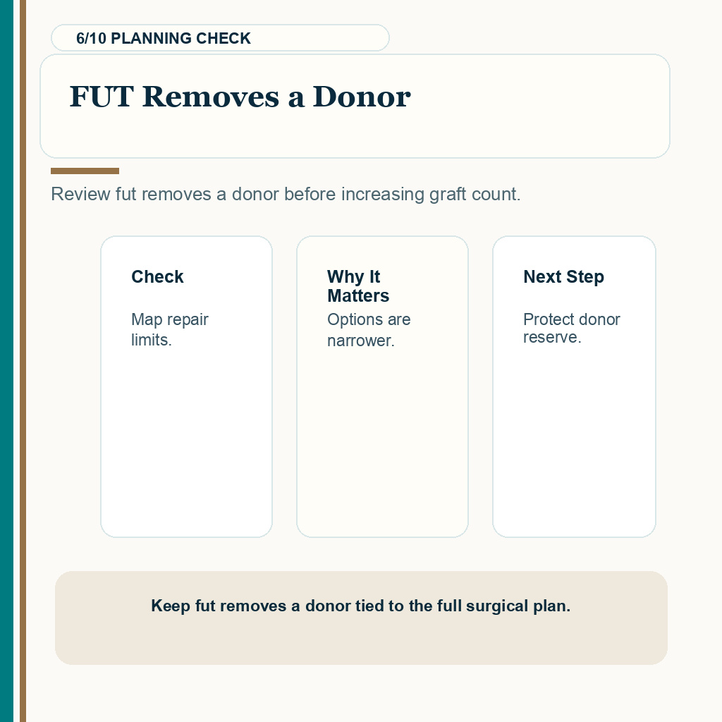 FUT Hair Transplant and Linear Scar Planning support slide 6 about fut removes a donor