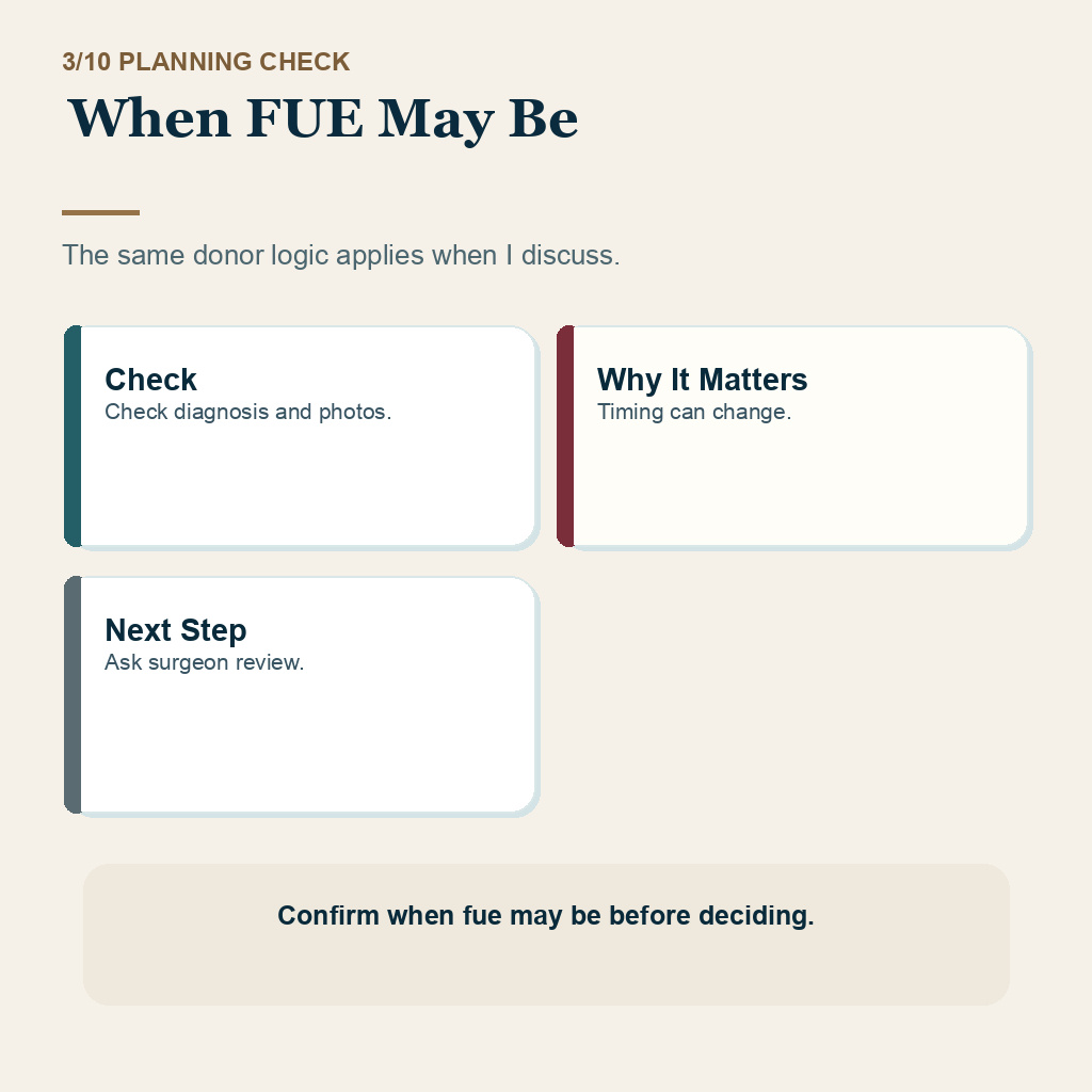 FUT Hair Transplant and Linear Scar Planning carousel slide 3 about when fue may be