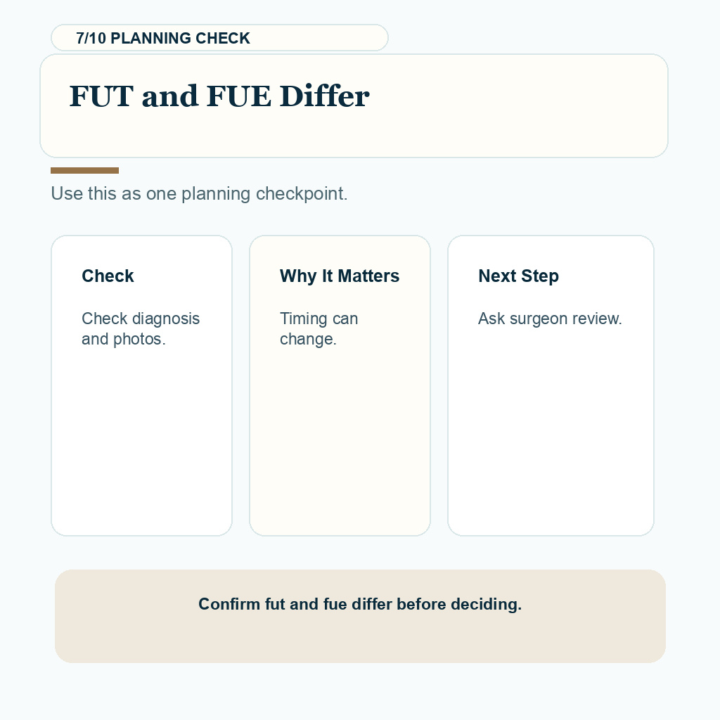 FUT Hair Transplant and Linear Scar Planning carousel slide 7 about fut and fue differ