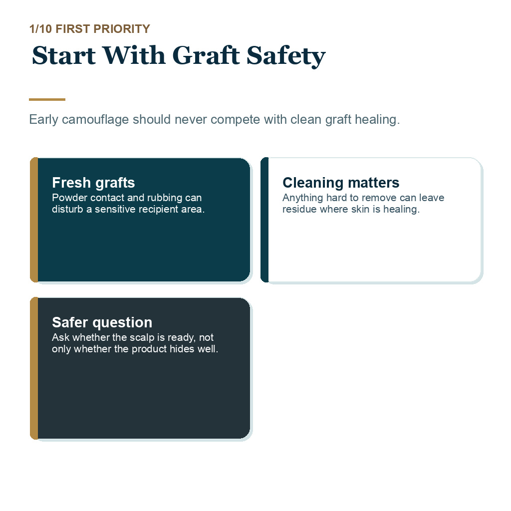 Hair fibers after hair transplant timing slide 1 about start with graft safety.